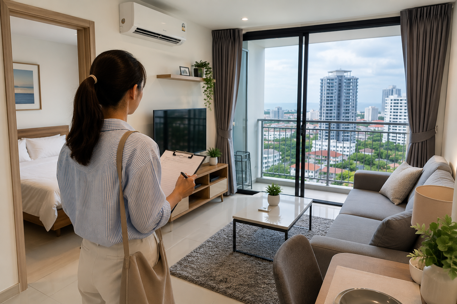 ผู้เช่าตรวจสอบห้องคอนโดพัทยาก่อนวางเงินมัดจำ
